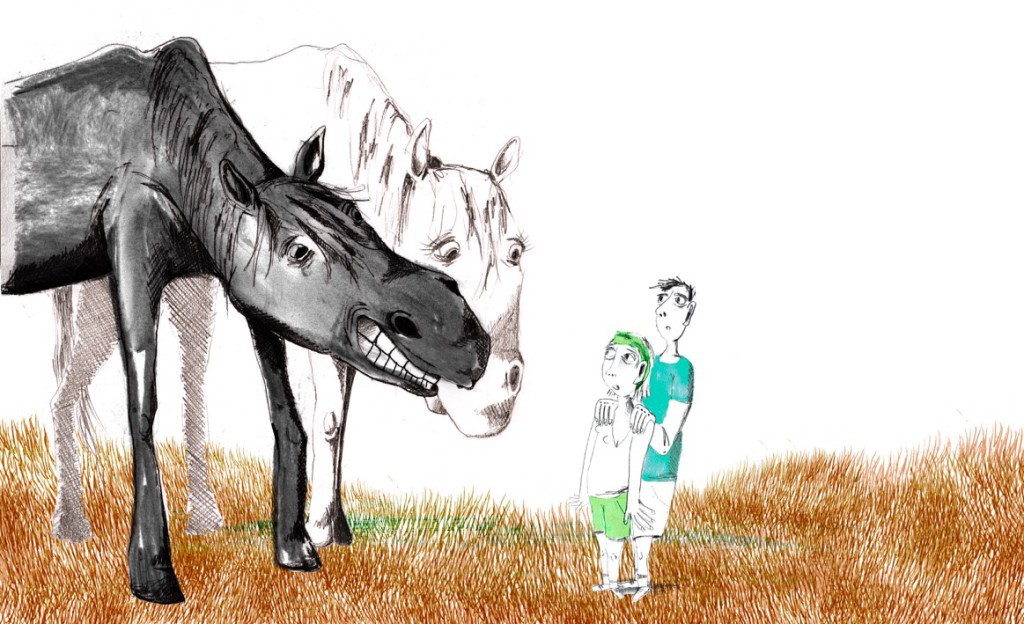 Illustratie Anna De Palmenaer - uit 'Het paard werd kwaad' - van Joke de Vreeze - Verhaaltjes van jullie
